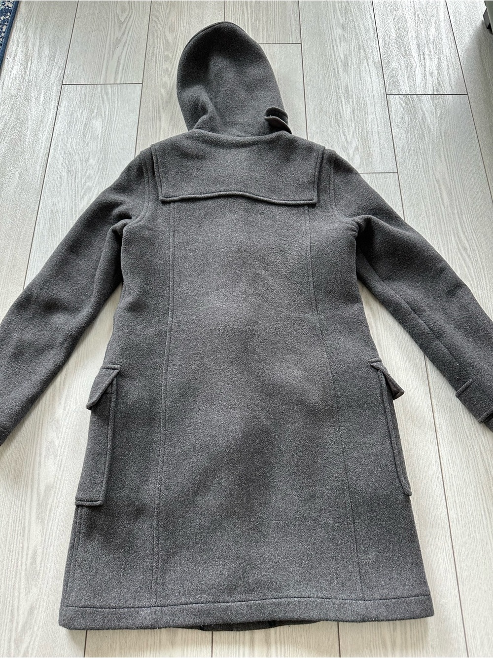TNA Classic Hooded Duffle Wool Coat in Charcoal Gray  Small - Picture 2 of 8